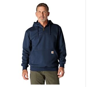 NWOT Carhartt Navy Rain Defender Quarter Zip Sweatshirt Size Small